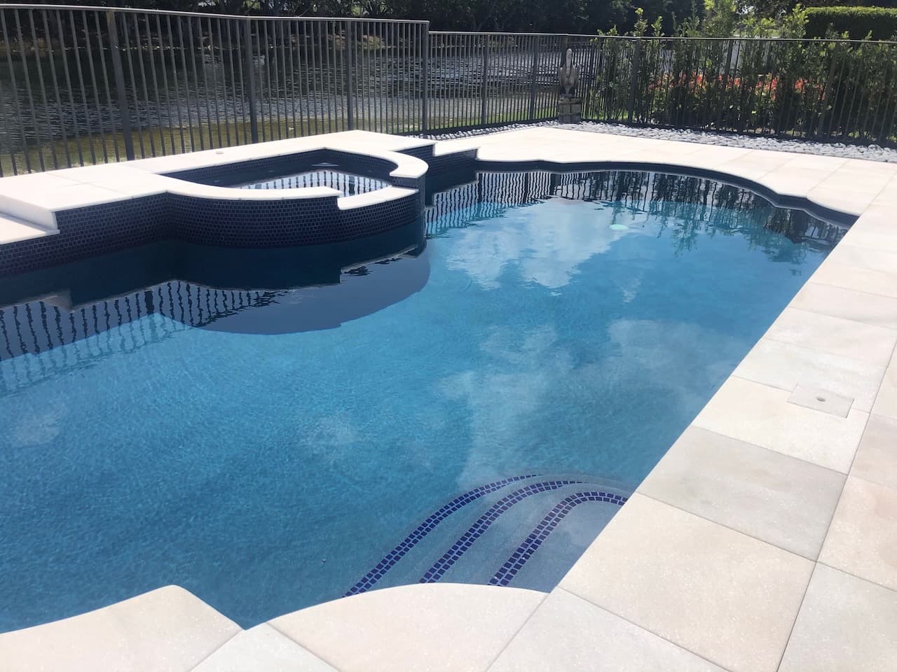 Pool resurfaced with capri plaster finish in South Florida