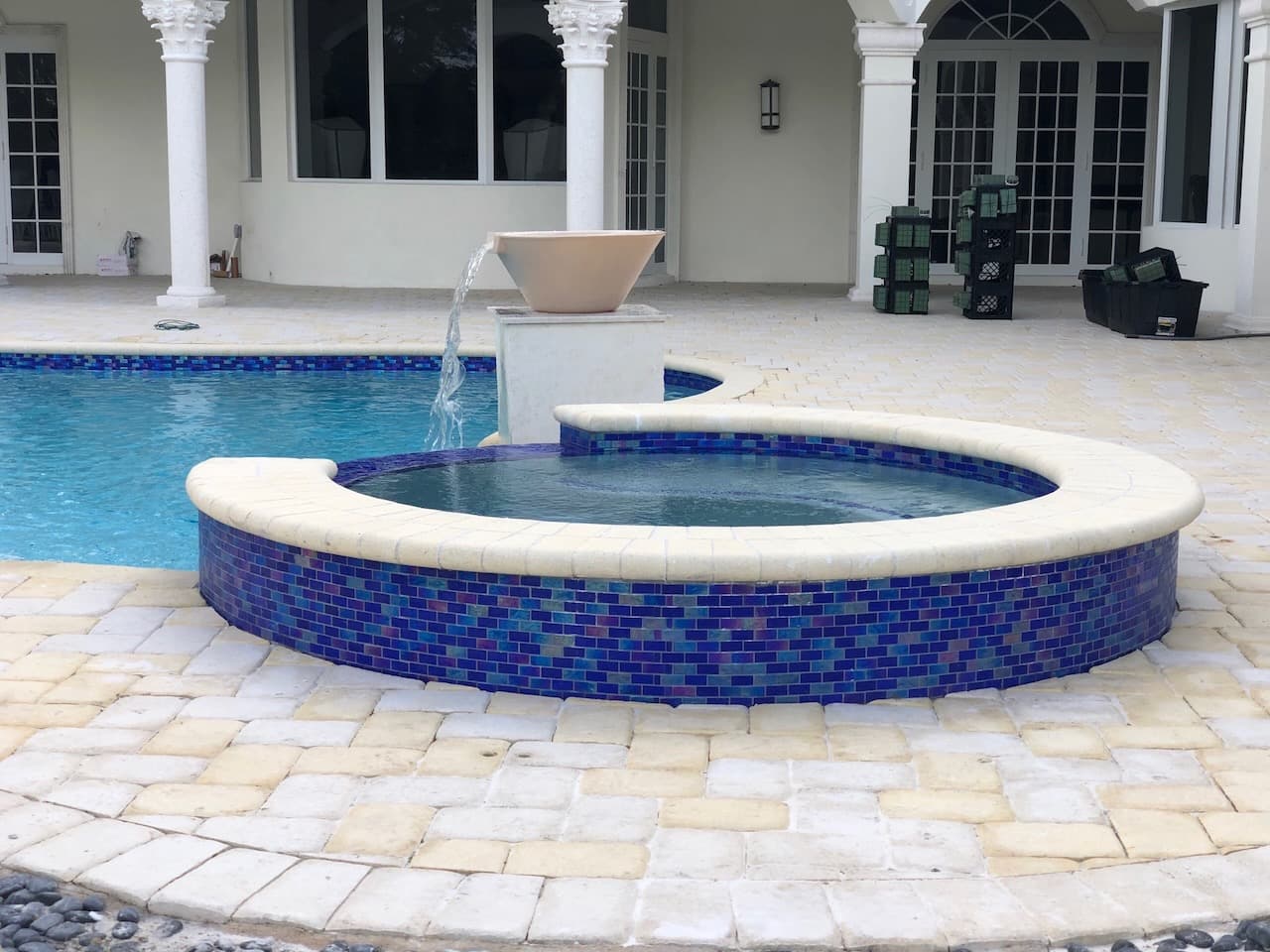 Spa and water feature project in South Florida