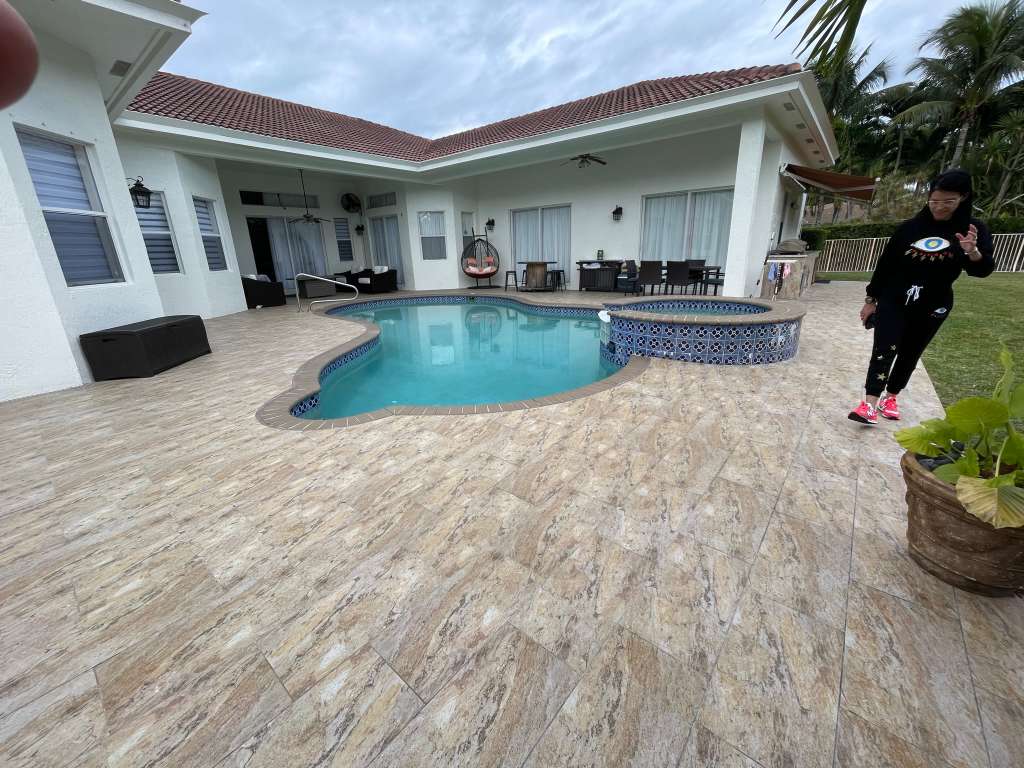 Pool and spa with premium tile work